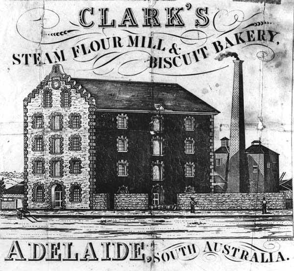 Clark's Steam Flour Mill in Adelaide, SA.