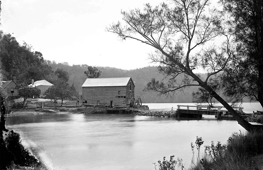 A photograph by William Hall of Singletons Watermill at Laybury Creek, Wisemans Ferry NSW