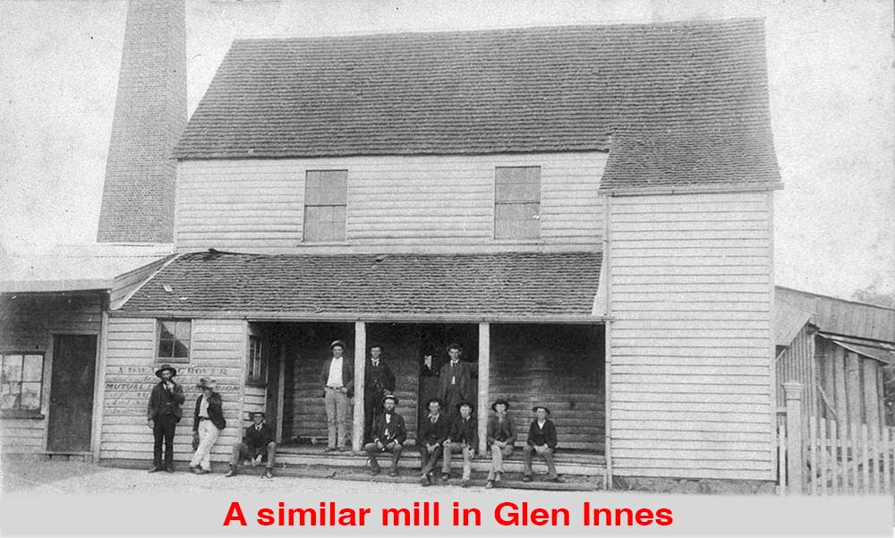 A timber two storey steam flour mill at Glen Innes, NSW