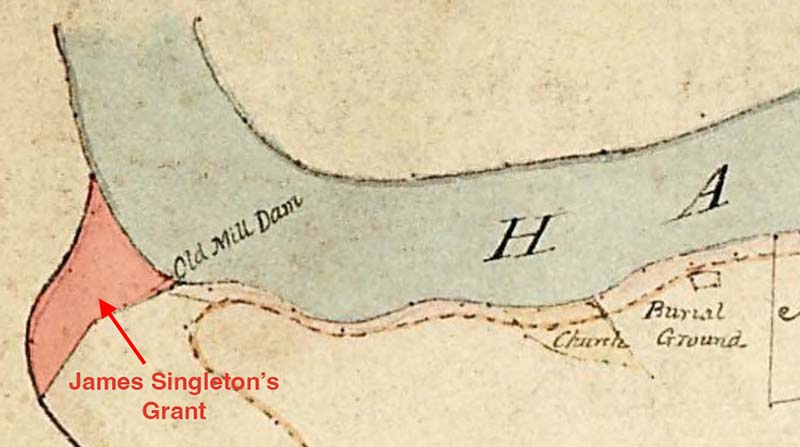 james singleton's 10 acre land at nagle creek near wisemans ferry where he built a tidal flour mill