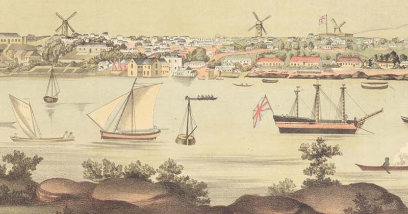 Windmills for grinding flour in Sydney in 1810.